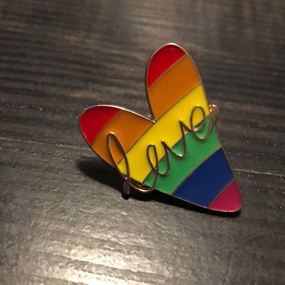 Pride Rainbow Heart Love Pin Brooch